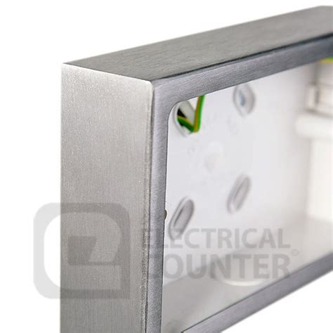 brushed stainless steel back box|Brushed Steel Pattress Boxes/Surface Boxes .